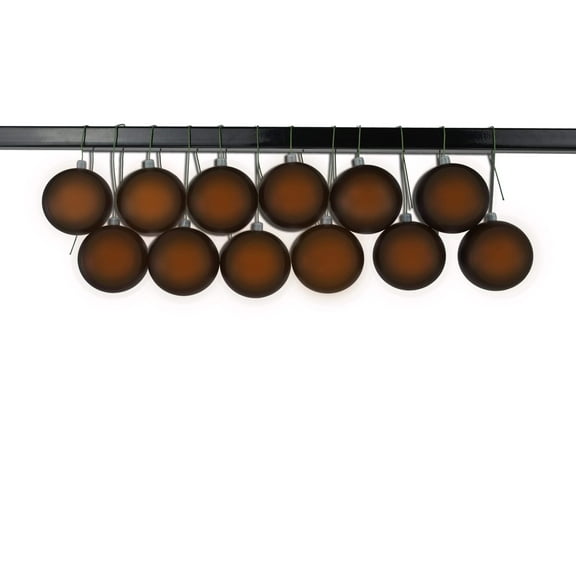 12 Pack 60mm 2.5" Matte Brown Ball Ornament UV Coated with Wire