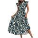 thumbnail image 1 of Vestido de Verano con Mangas Plisadas Mangas Voladoras Cuello Redondo Y Encaje, Vestido de Verano Informal Impreso, 1 of 5
