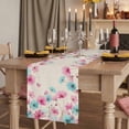 thumbnail image 2 of Table Runners 70 Inches Long Dress Scarves, Blue Pink Flowers Farmhouse Coffee/Dining/Kitchen Table Decor, Holiday Table Runner, Spring Garden Floral Rustic Burlap 13x70 Inch, 2 of 9