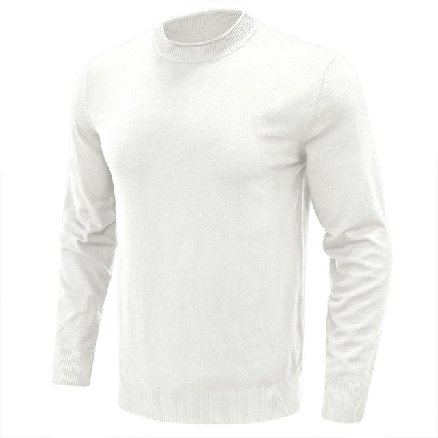 Mens Pullover Sweater Mens Long Sleeve Crew Neck Pullover Sweater Solid Color Top