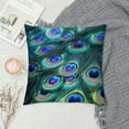 thumbnail image 2 of GOSMITH  Vintage Peacock Feather Pillow Covers Cushion Case Outdoor Sofa Throw Pillows Cover for Couch Living Room Bed Indoors Home Decor, 2 of 5