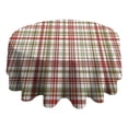thumbnail image 4 of Multi Color Plaid Checkered Pattern Round Tablecloth 60"x60",Wrinkle Wipeable Table Cloth for Kitchen Dining Room Picnic Patio Party, 4 of 6