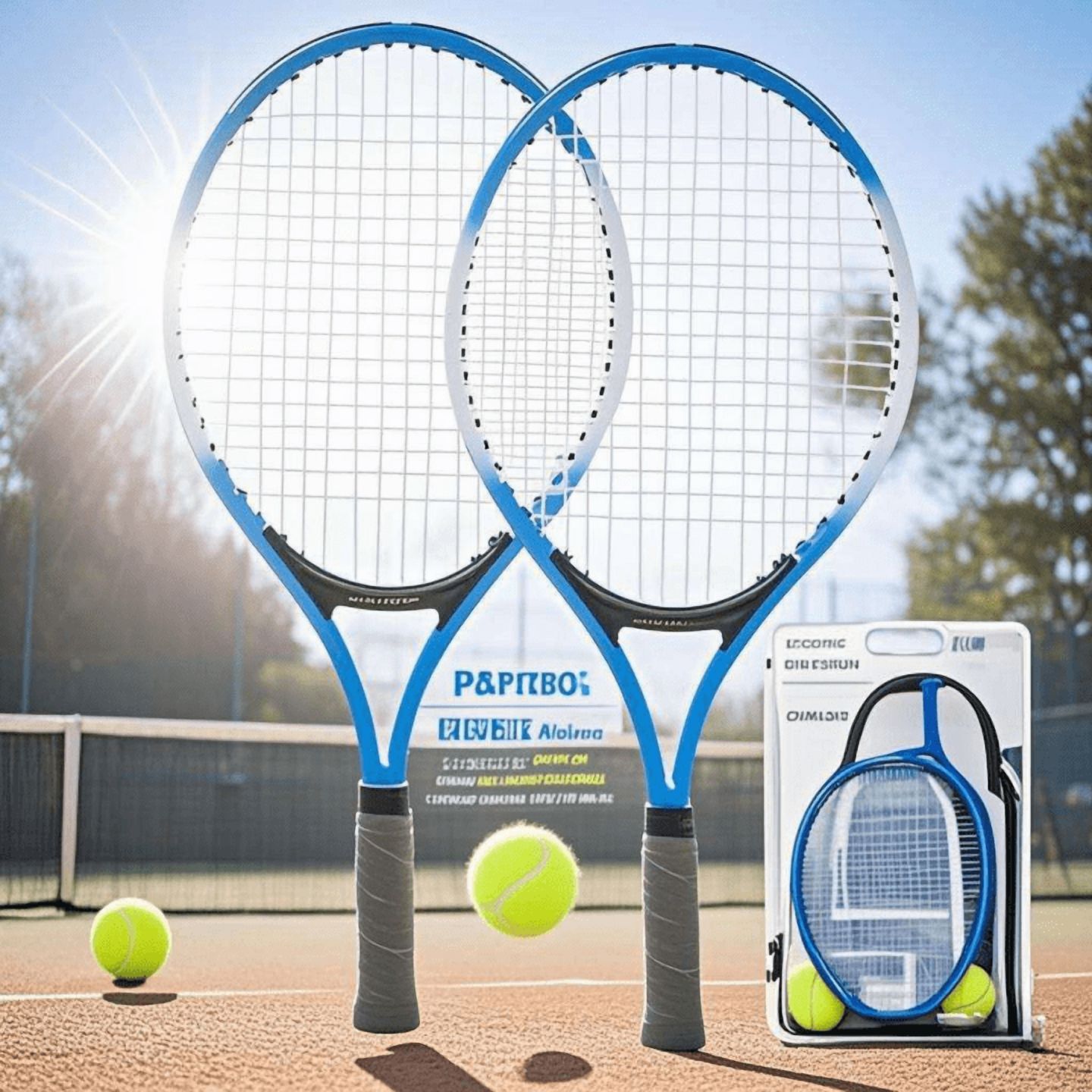 Tennis Rackets for Kids, 21 Inch Junior Tennis Racket Set, Includes 2 Rackets + 1 Tennis Ball + 1 Handbag