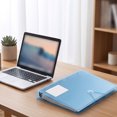 thumbnail image 4 of Loose Leaf Document File Folder Elastic Band Closure Label Pocket Paper Storage Organizer Blue, 4 of 6