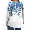 thumbnail image 4 of MLQIDK Plus Size Tops for Women 4x-5x Trendy Long Sleeve Shirts Boho Tops Ethnic Floral Graphic T-Shirt V Neck T Shirts Loose Casual Tunics Blouses Blue 5XL, 4 of 5