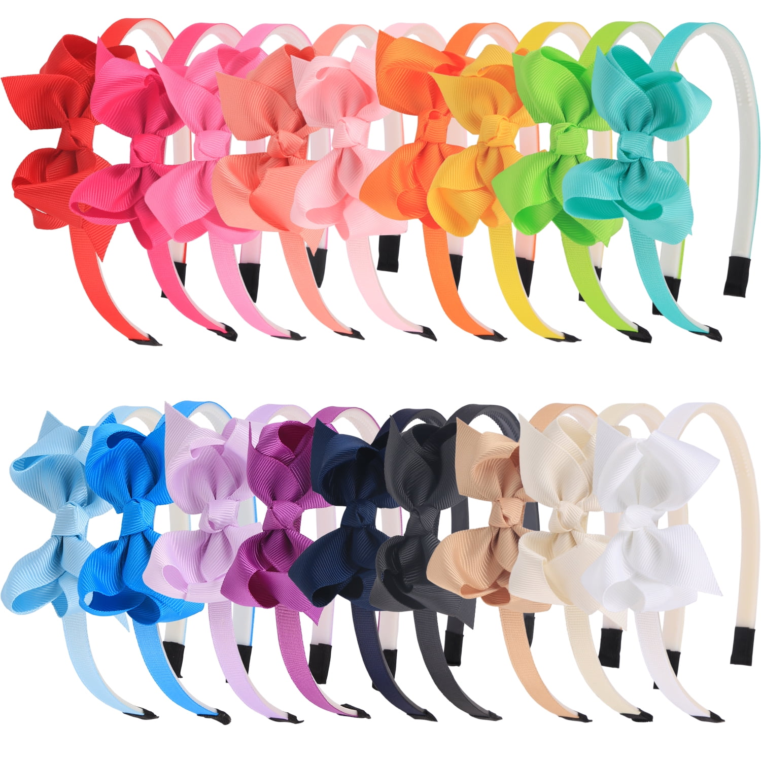 18pcs  Bows Headbands for Girls Ribbon Hair Bands for Teens Toddlers Children Kids Mixcolors