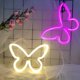 thumbnail image 5 of Decoración de la pared del dormitorio Luz de neón de mariposa, 23 cm * 18,5 cm * 2,5 cm Lámpara de arte de neón de mariposa Decoración de fiesta de cumpleaños de boda en casa para niñas 2 Blanco cáli, 5 of 5