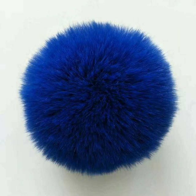 Fuzzy Ball Keychain Supple Comfortable Lovely Key Rings Adorable Practical Key Chains Women for Children Adults Elderly Students Dark Blue 10cm