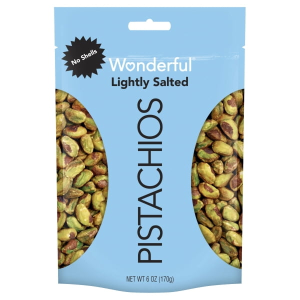 Wonderful Pistachios, No Shells, Roasted and Lightly Salted, 6 Ounce