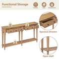 thumbnail image 4 of Entryway Table, Narrow Console Table with Storage Drawers and Shelf, Modern Thin Couch Table Sofa Side Table for Living Room Hallway Entrance Foyer, Brown, 4 of 8