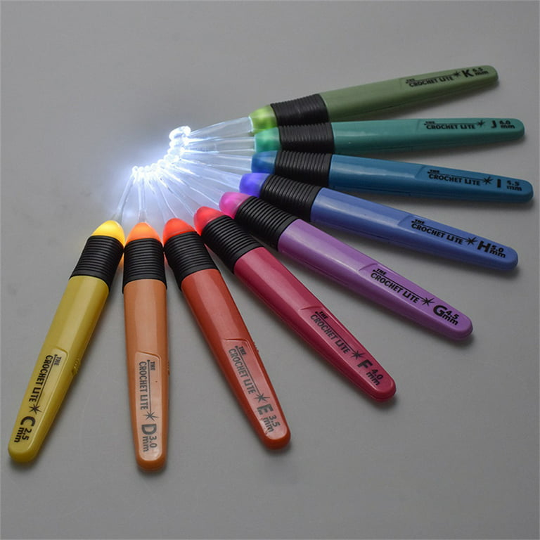 Weave Sewing Tool 2.5MM-6.5MM Led Light Up Crochet Hook Knitting Needles  Accessories