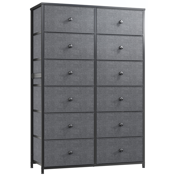 EnHomee Tall Dresser for Bedroom 12 Drawer Dressers Fabric Chest of