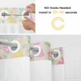 thumbnail image 2 of Easter Colorful Rabbits No Hooks Shower Curtain with Snap-in Liner Spring Flower Cartoon Cute Rustic Shower Curtains for Bathroom, Waterproof, Easy Install, Washable 72"x78", 2 of 9