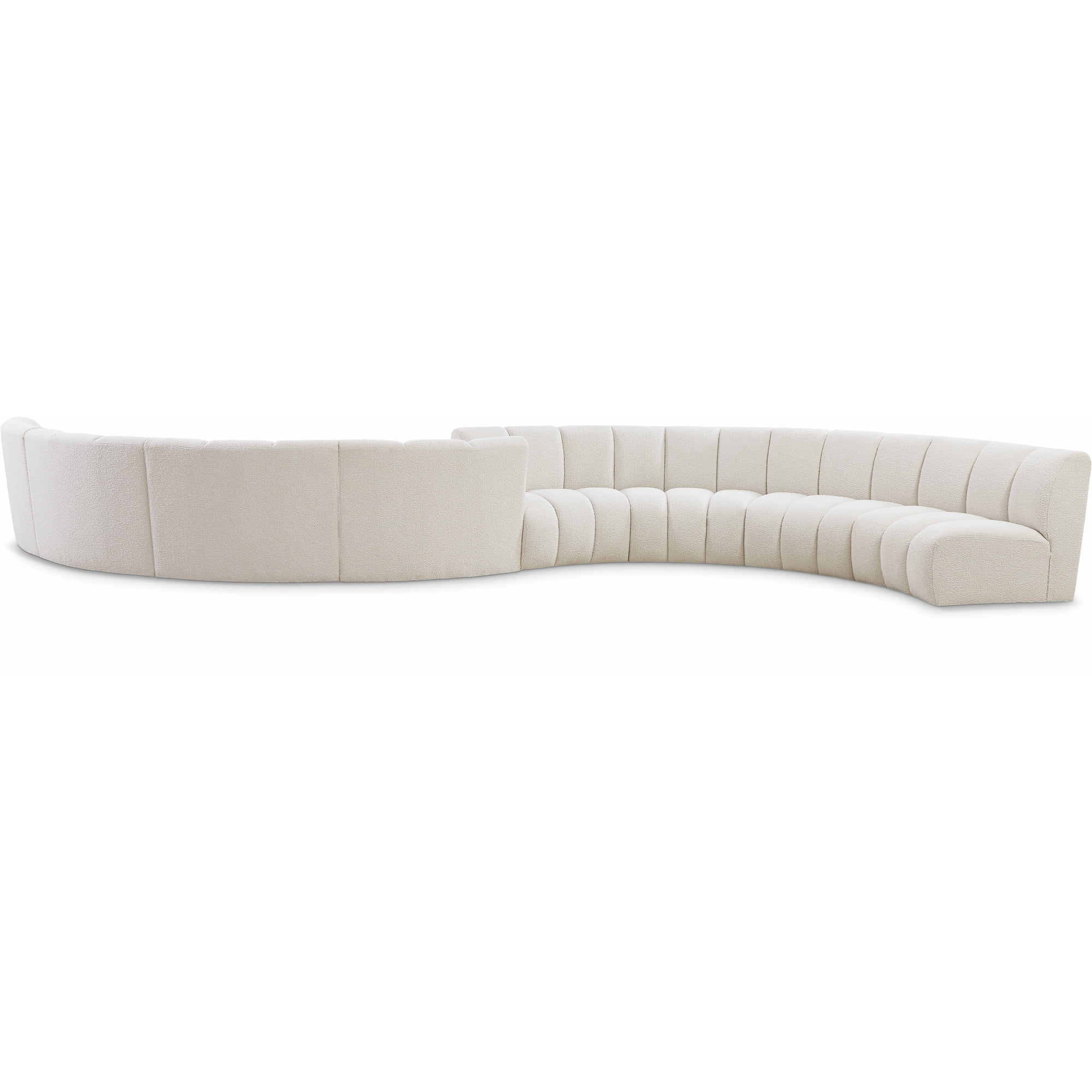Meridian Furniture Infinity Cream Boucle Fabric 8pc. Modular Sectional