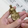 thumbnail image 3 of Handcrafted Amitabha Buddha Statue Vintage Brass 2.60in Peace & Care Unique Gift for Small Spaces, 3 of 12
