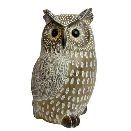 Exhart 9028503 35 in. Resin Carved Owl Garden Statue  Multi Color