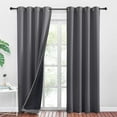 thumbnail image 1 of Cortinas Opacas - Cortina De Puerta Antiruido Anti-Calor Cortinas Aislantes Térmicas con Ojales Decoración De Ventana Forrada con Decoración De Dormitorio Negro, Gris, 140 X 220 Cm, 2 Paneles-Gris-L, 1 of 8