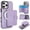 Purple, variant on Decase for iPhone 14 Pro Flip PU Leather Back Cover with 2-in-1 Detachable Magnetic Wallet with 5 Card Slots Compatible Mag-Safe and RFlD Blocking Kickstand and Wireless Charging,Black