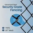 thumbnail image 6 of Heavy-Duty Galvanized Steel Chain Link Fence Fabric – 4x50 ft. | 7 AWG Wire | Black PVC Coated | Rust & Corrosion Resistant | Security-Grade Mesh for Residential & Commercial Use, 6 of 6