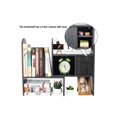 thumbnail image 2 of Adjustable Desktop Shelf Countertop Bookshelf Bookcase Wood Desk Organizer Office Supplies and Accessories Storage Display Rack, Black&Brown&Dark Gray, 2 of 5