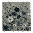 thumbnail image 4 of Ambesonne Navy Blue Shower Curtain, Monochromatic Wildflowers, 69"Wx70"L, Coconut Dark Petrol Blue, 4 of 4