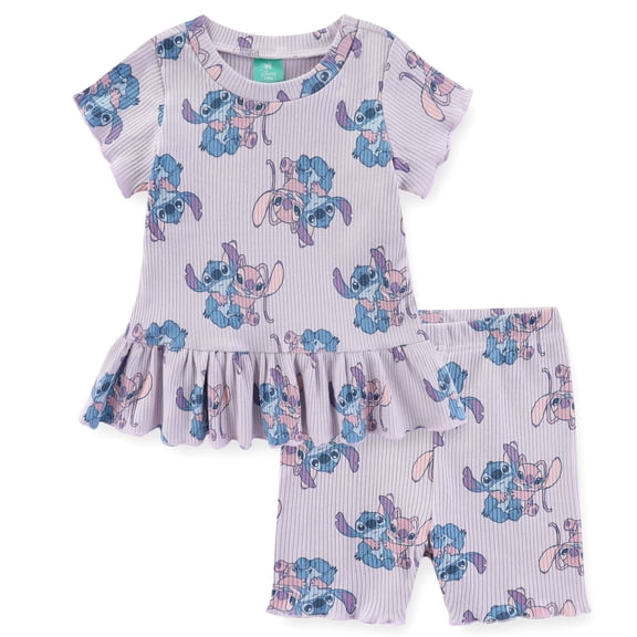 Disney Minnie Mouse Peplum T-Shirt and Shorts Set (Baby Girls), Sizes 3M-24M