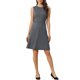 thumbnail image 2 of INSPIRAR CHIC Vestidos sin mangas de corte ajustado y acampanado de cuadros de Houndstooth por encima de la rodilla M Azul Marino, 2 of 6