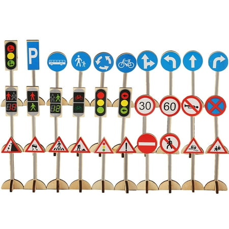 

1 Set of Road Sign Toy Model Road Sign Cognition Toy for Kids Traffic Sign Toy Learning Toy