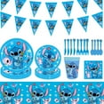 thumbnail image 2 of Suministros de decoración de fiesta de cumpleaños con temática de Disney, vajilla de Lilo Stitch para niños, taza, plato, globo angular para recuerdos de Baby Shower, 2 of 2