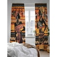 thumbnail image 3 of African Women Sheer Curtains 2 Panels Set Tribe Ethnic Style Traditional Africa Lihgt Filtering Rod Pocket Voile Drape, Semi Sheer Window Curtains for Bedroom Living Room, 52"x96", 3 of 5