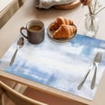 thumbnail image 3 of Blue Grey Abstract Art Placemats Set of 4 Modern Shabby Farmhouse Place Mats Indoor Wipeable Table Mats Washable Cloth Dining Table Placemats for Kitchen Holiday Party Home Decor 13x19 Inch, 3 of 9