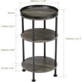 thumbnail image 3 of Side Table, Small Round End Table for Narrow and Small Space, 3-Tier Round Accent Couch Beside Table, Modern Side Table Corner Sofa Table Nightstand for Living Room Bedroom (Grey), 3 of 18