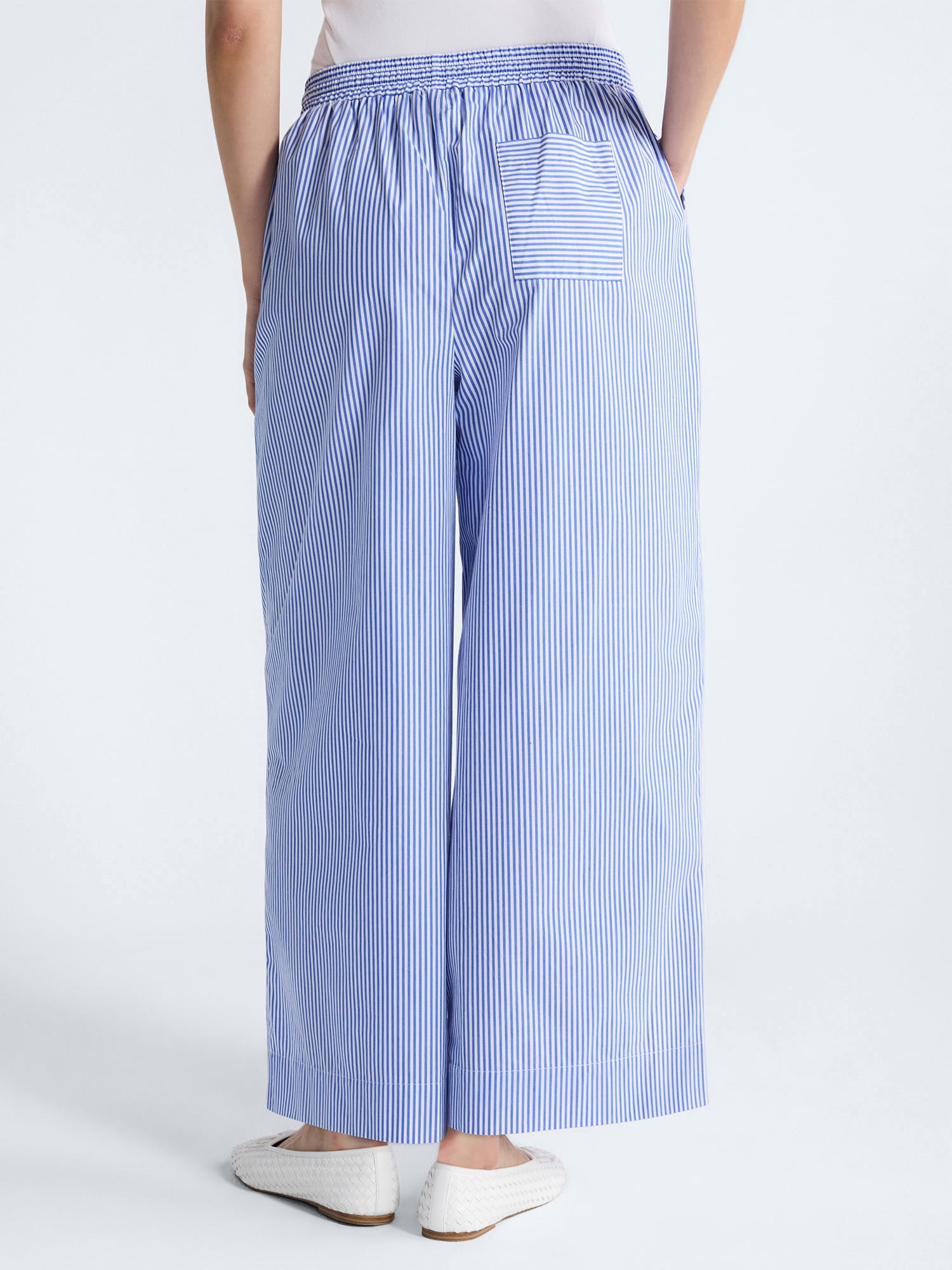 Free Assembly Women's and Women's Plus Cotton Poplin Cropped Wide Leg Pants, 26" Inseam, Sizes XS-4X