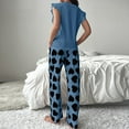 thumbnail image 3 of WCJM Womens Pajama Sets Tank Top and Shorts Pj Set 2 Piece Soft Sleeveless Lounge Set Pajamas Women's Silk Solid Pajamas Set Soft Short Sleeve Round Neck Top and Loose Pajama Pants Long Jogger Bottom, 3 of 4