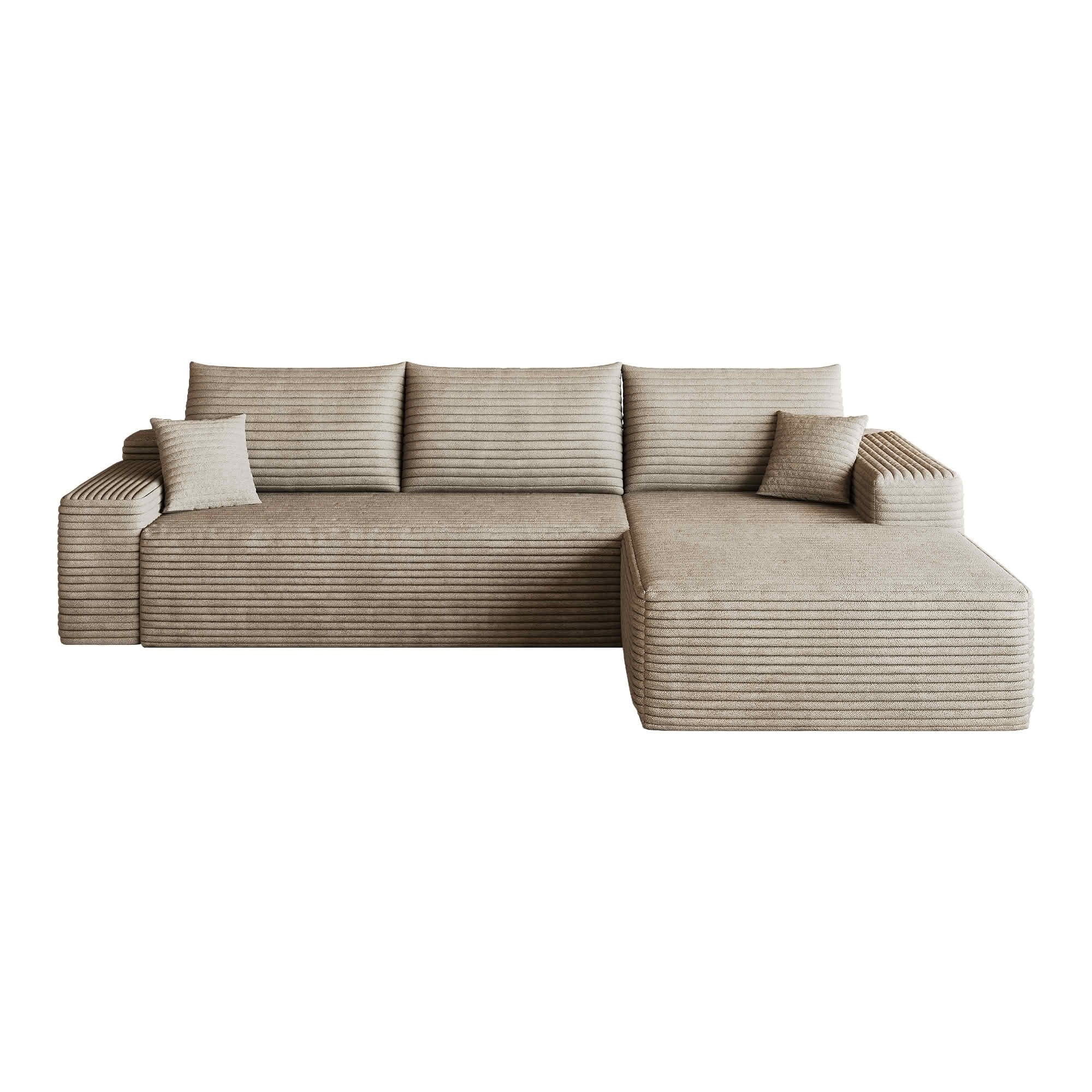 MAYEERTY 107 Inch L‑Shape Cloud Sectional Couch with Chaise, Modern Modular Deep‑Seat Sofa, Plush Corduroy Upholstered Couch, No Assembly Required for Living Room Bedroom Apartment