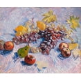 thumbnail image 2 of Van Gogh, Vincent 17x15 Black Ornate Wood Framed with Double Matting Museum Art Print Titled - Grapes, Lemons, Pears, and Apples (1887), 2 of 4