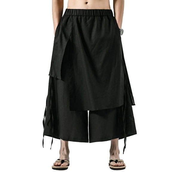 INCERUN Mens Harem Pants Asymmetric Skirt Trousers Long Pants Party Dress Dance Trousers