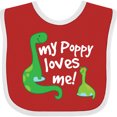 thumbnail image 3 of Inktastic My Poppy Grandpa Loves Me Boys Baby Bib, 3 of 4