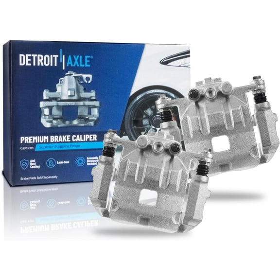Detroit Axle - 2pc Front Brake Calipers for Ford 2011-2019 Fiesta Disc Brake Calipers with Brackets 2012 2013 2014 2015 2016 2017 2018 Replacement