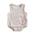 thumbnail image 1 of Bagilaanoe Newborn Baby Girl Boy Rompers Floral Print Sleeveless Bodysuits 3M 6M 12M 18M Infant Casual One Piece Short Jumpsuit, 1 of 9