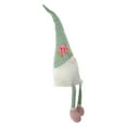 thumbnail image 3 of 28" Green and White Plaid Spring Gnome Table Top Figure with Dangling Legs, 3 of 3