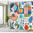 thumbnail image 2 of Ambesonne Colorful Shower Curtain, Modern Scandi Boho Leaves, 69"Wx75"L, White Cadet Blue Blush, 2 of 4