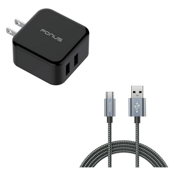 Type-C 6ft USB Cable w 30W Fast Home Charger V6M for LG Q7 Plus, G Pad X II 10.1, V50 ThinQ 5G, Stylo 4 Plus, Google Nexus 5X, G8 ThinQ, G7 ThinQ, 5 - Microsoft Surface Go (10"), Lumia 950