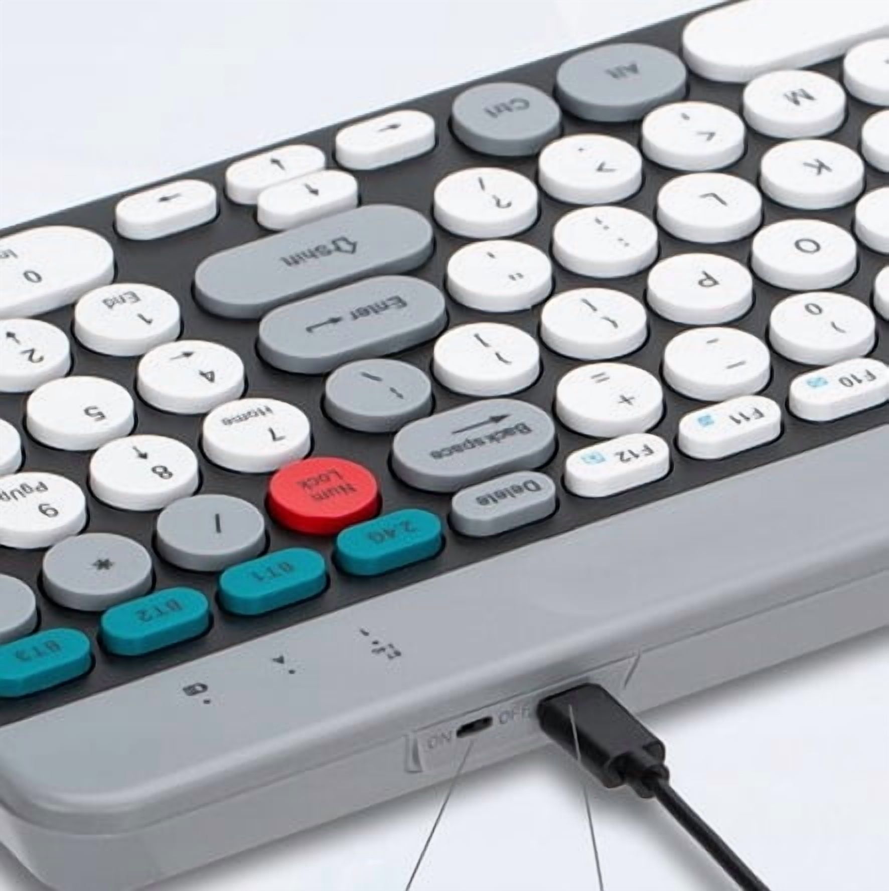 ZYG-806 Macaron Dual-mode Wireless Bluetooth Keyboard and Mouse Set Punk Style Round Keycaps Charging Keyboard and Mouse