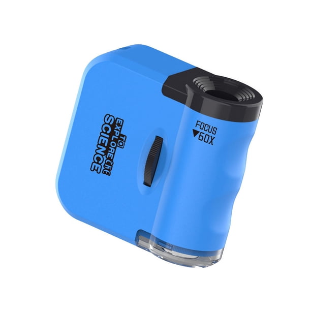 Microscopio Bolsillo MicroMini 60X Con Mano UV Linterna() Azul
