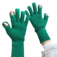 thumbnail image 4 of 1 par de guantes de invierno gruesos, de punto, suaves, cálidos, elásticos, suaves, de color sólido, con exposición a la pantalla táctil, antideslizantes, resistentes al frío, para ciclismo y, 4 of 8