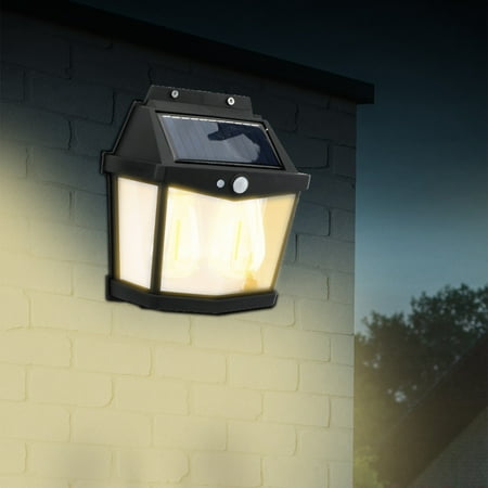 

Gnmfd Outdoor Solar Wall Light Outdoor Tungsten Induction Garden Light Garden Villa Night Light Lighting 3 Functions Auto-Sensing Energy Saving Long-Lasting for Garden Villa Black