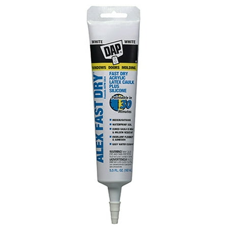 Dap Alex Fast Dry Acrylic Latex Caulk Plus Silicone White 5 Oz Dap Alex Fast Dry Acrylic Latex Caulk Plus Silicone White 5 Oz