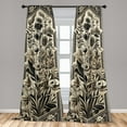 thumbnail image 4 of Ambesonne Botanical Art Curtains 2 Panel Set, Leaf Huddle Nostalgia, Pair of - 28" x 84", Eggshell Dark Grey, 4 of 4
