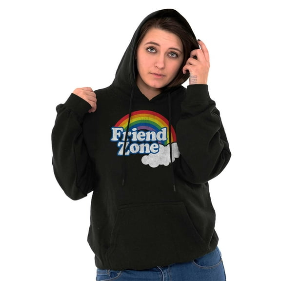 Friend Zone Funny LGBTQ Cute Rainbow Hoodie Sweatshirt Women Brisco Brands S